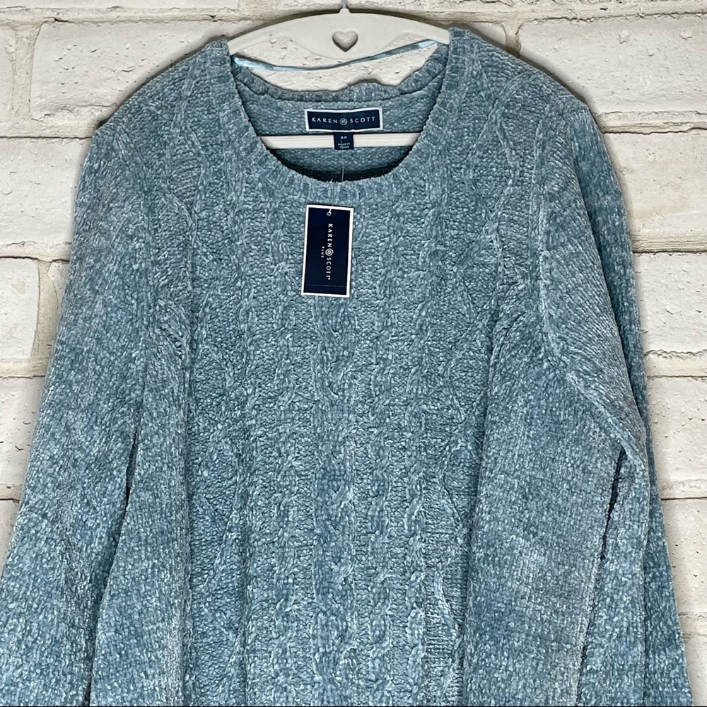 NWT Karen Scott Chenille Sweater 3X